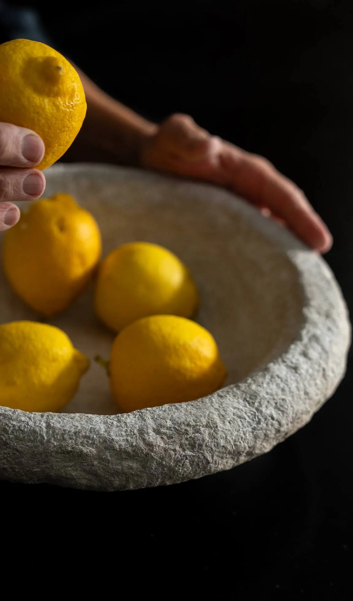 Fuente de pulpa de carton con limones